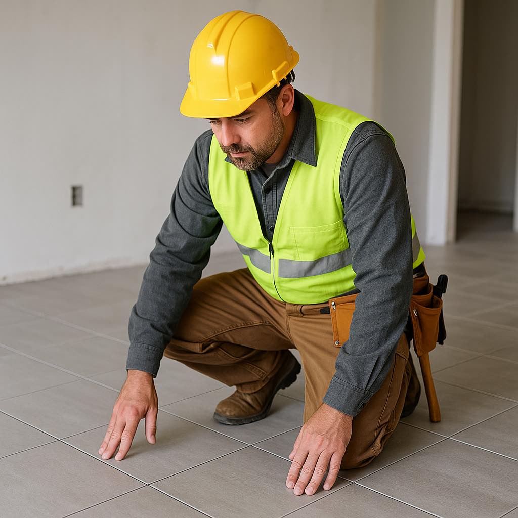 General Contractor Reviewing Floor General Contractor Reviewing Floor